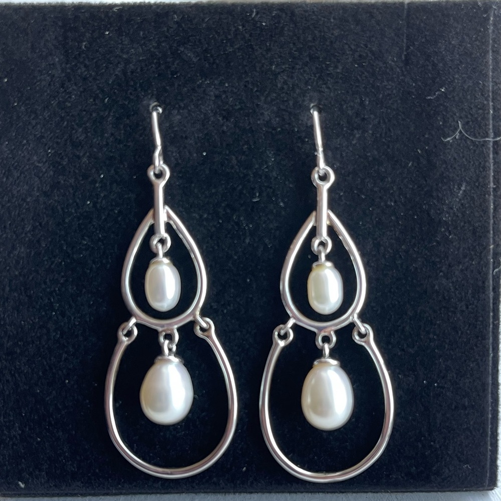 Pearl & Sterling Silver Earrings
